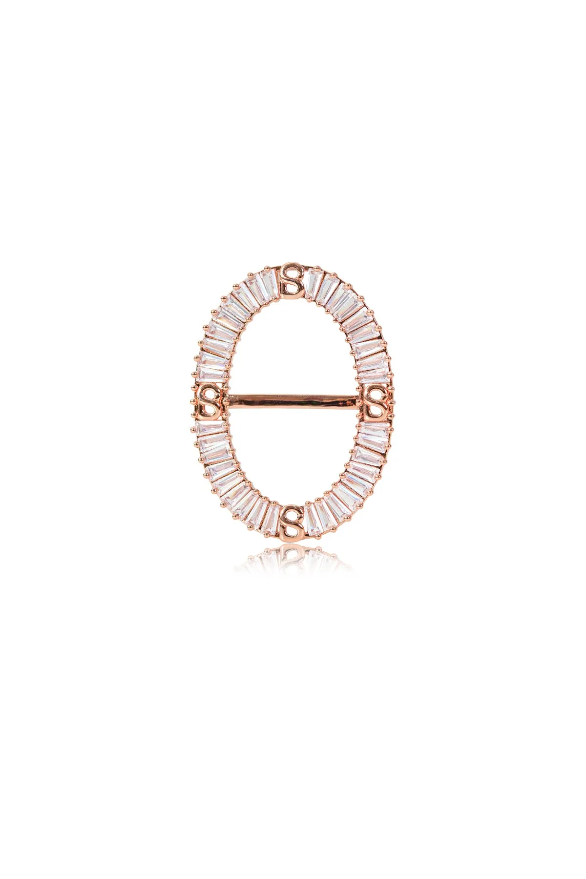 Lavish Oval Ring Brooch - Rose Gold