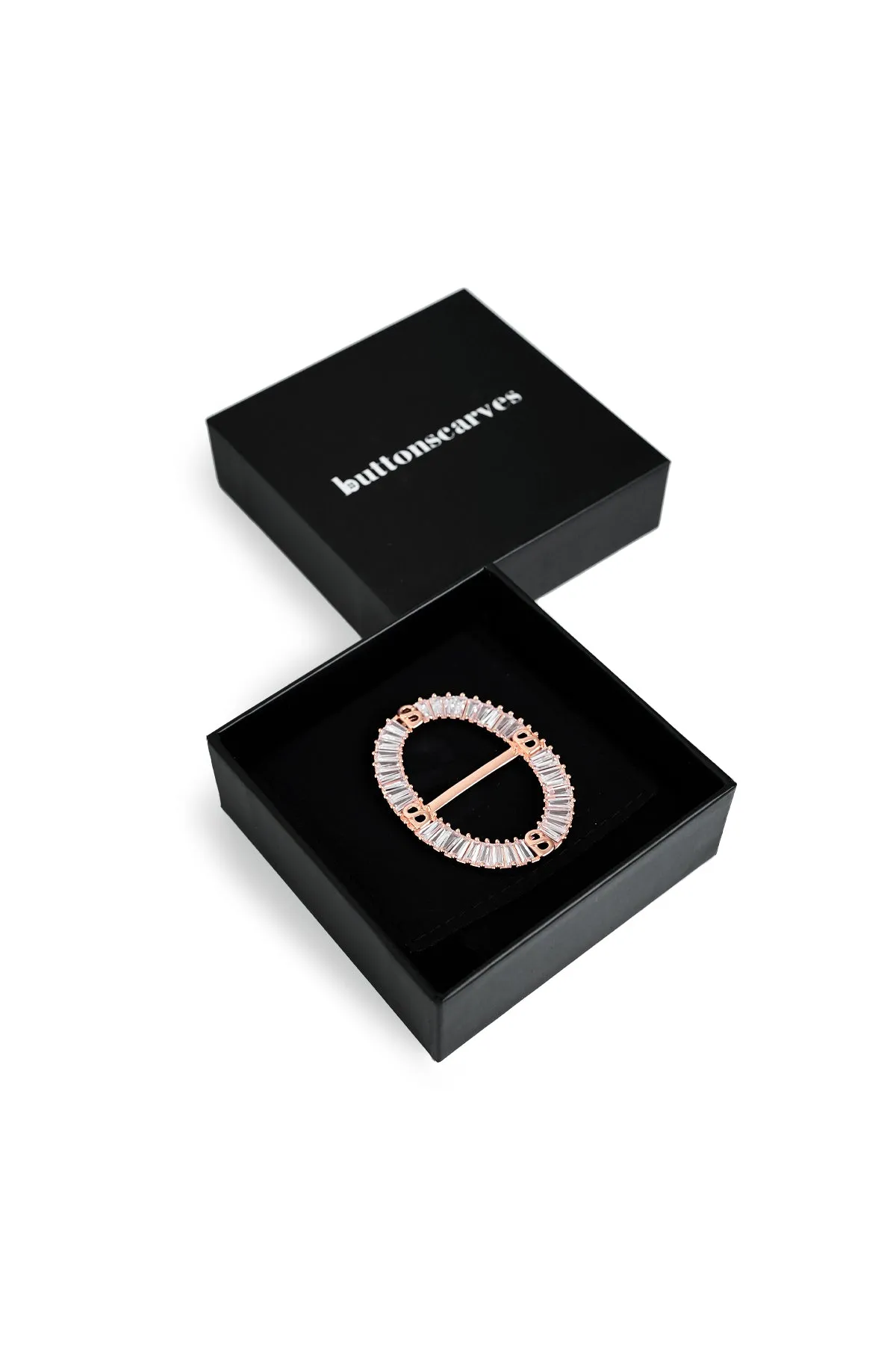 Lavish Oval Ring Brooch - Rose Gold