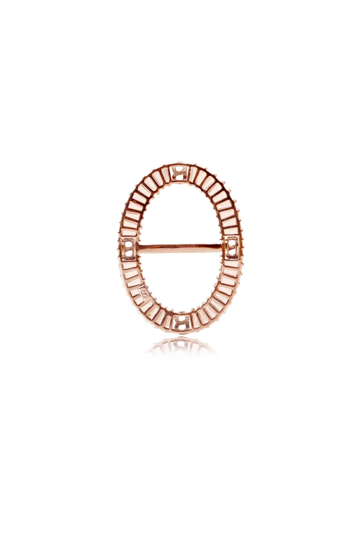 Lavish Oval Ring Brooch - Rose Gold