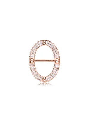 Lavish Oval Ring Brooch - Rose Gold