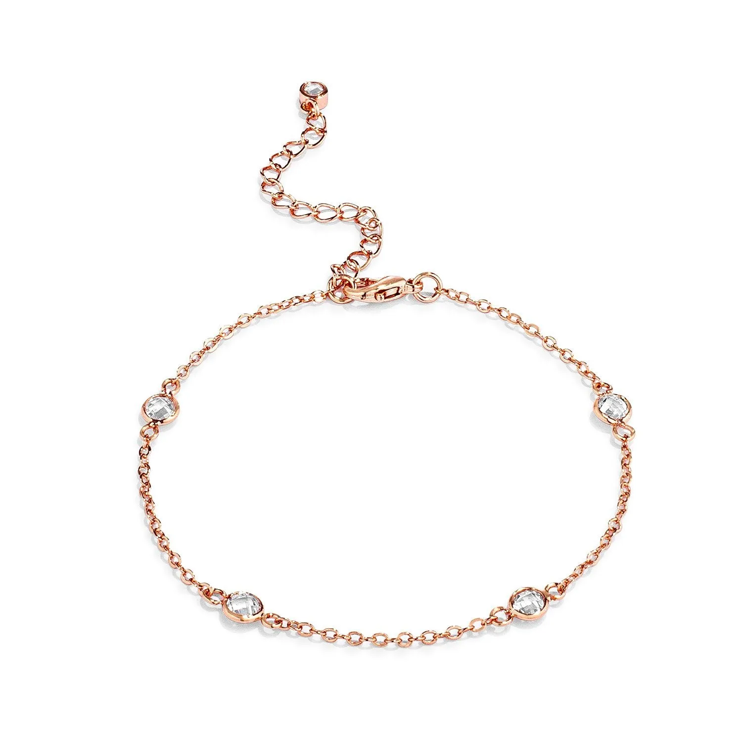 Lecia Gold CZ Round Bezel Saturn Bracelet  | 7in