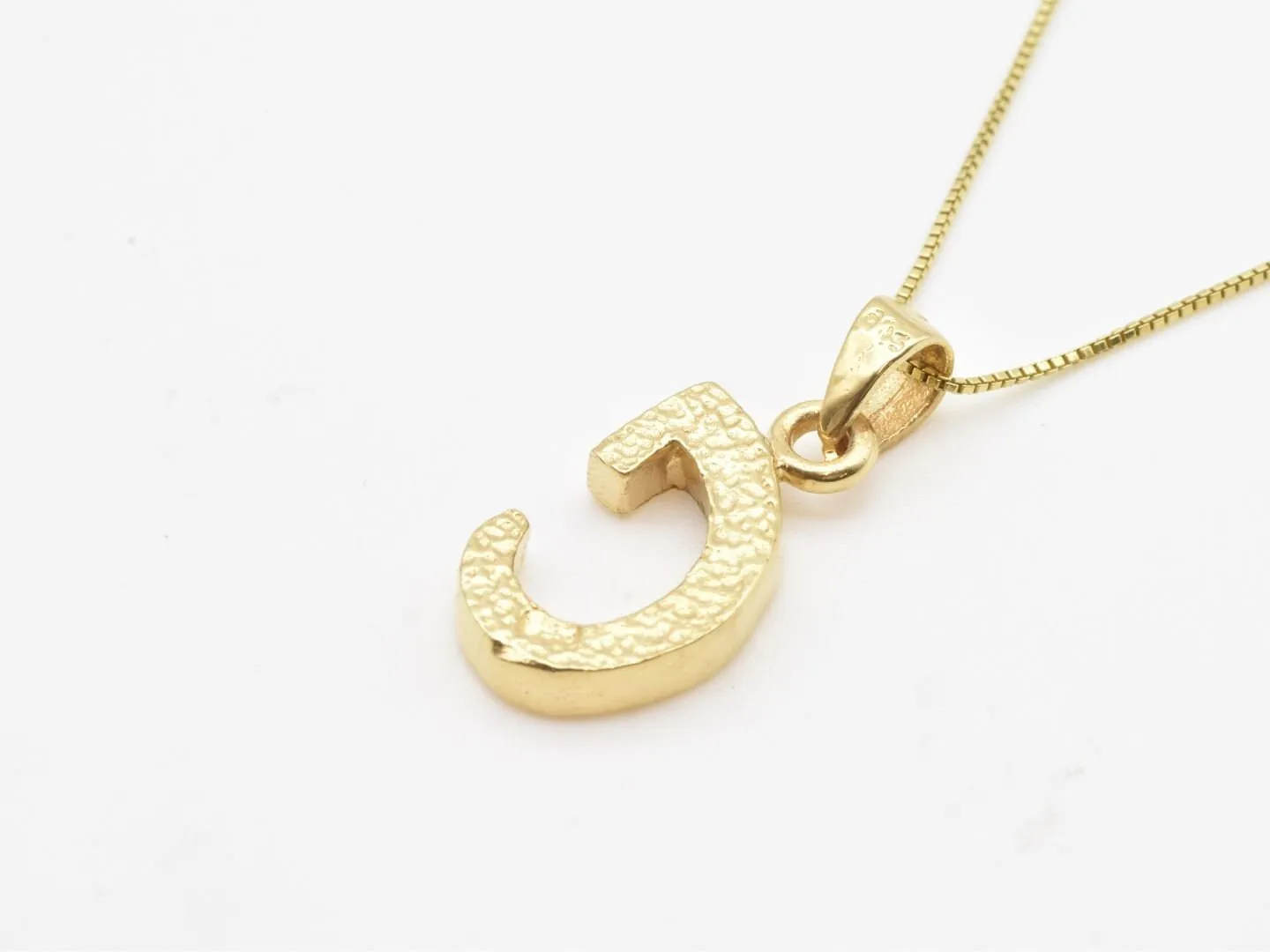 Letter C Gold Pendant - Alphabet Letter Necklace, Capital C Pendant