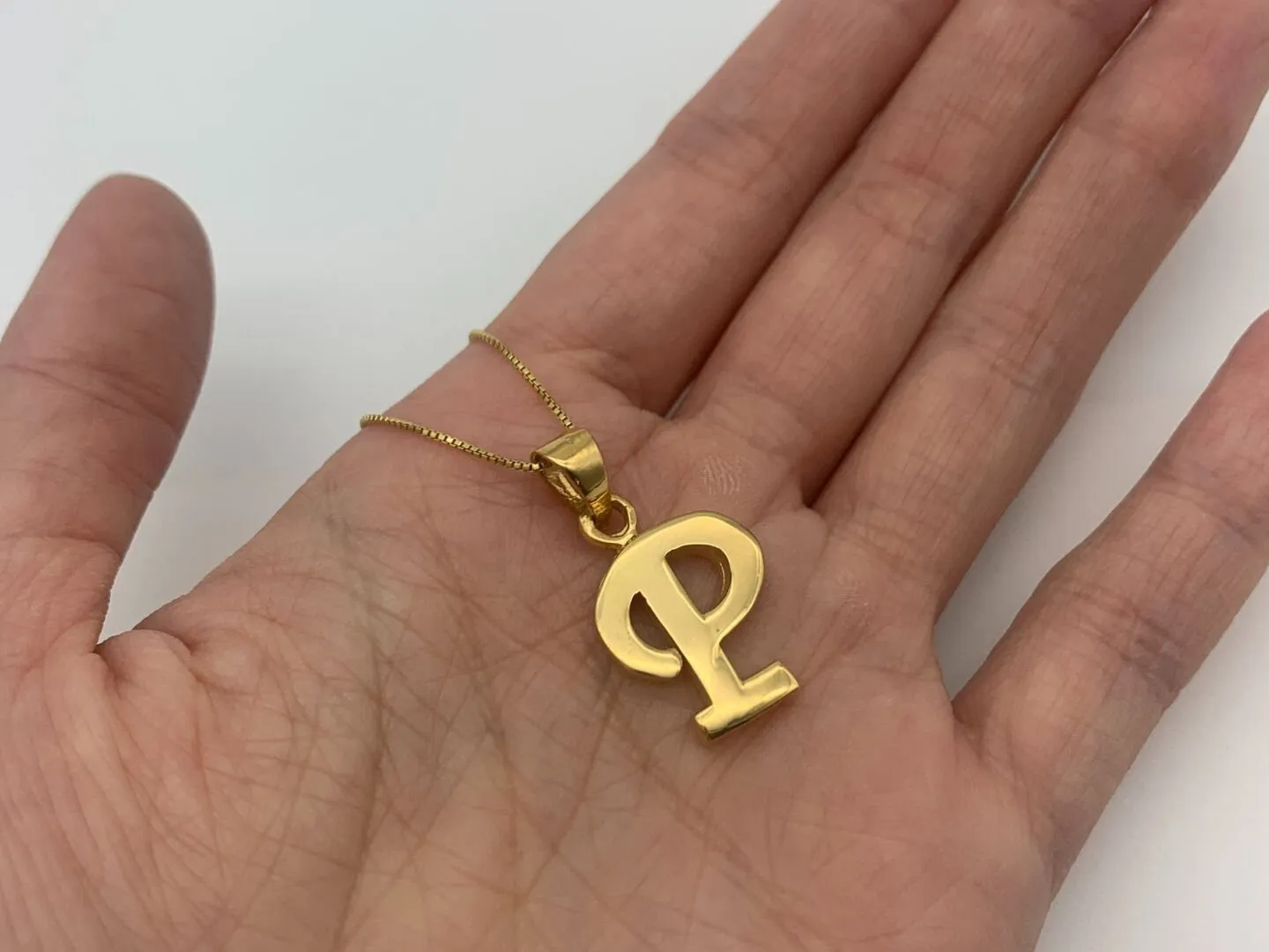 Letter P Gold Pendant - Alphabet Letter Necklace - Capital P Necklace