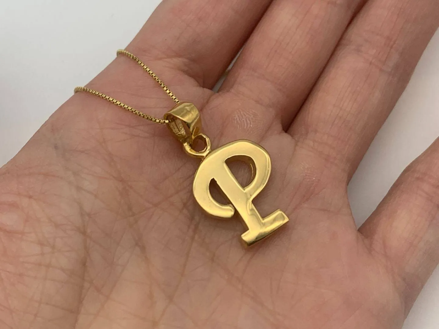 Letter P Gold Pendant - Alphabet Letter Necklace - Capital P Necklace