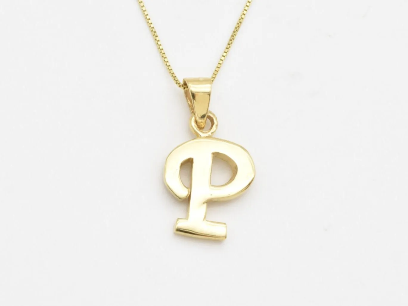 Letter P Gold Pendant - Alphabet Letter Necklace - Capital P Necklace