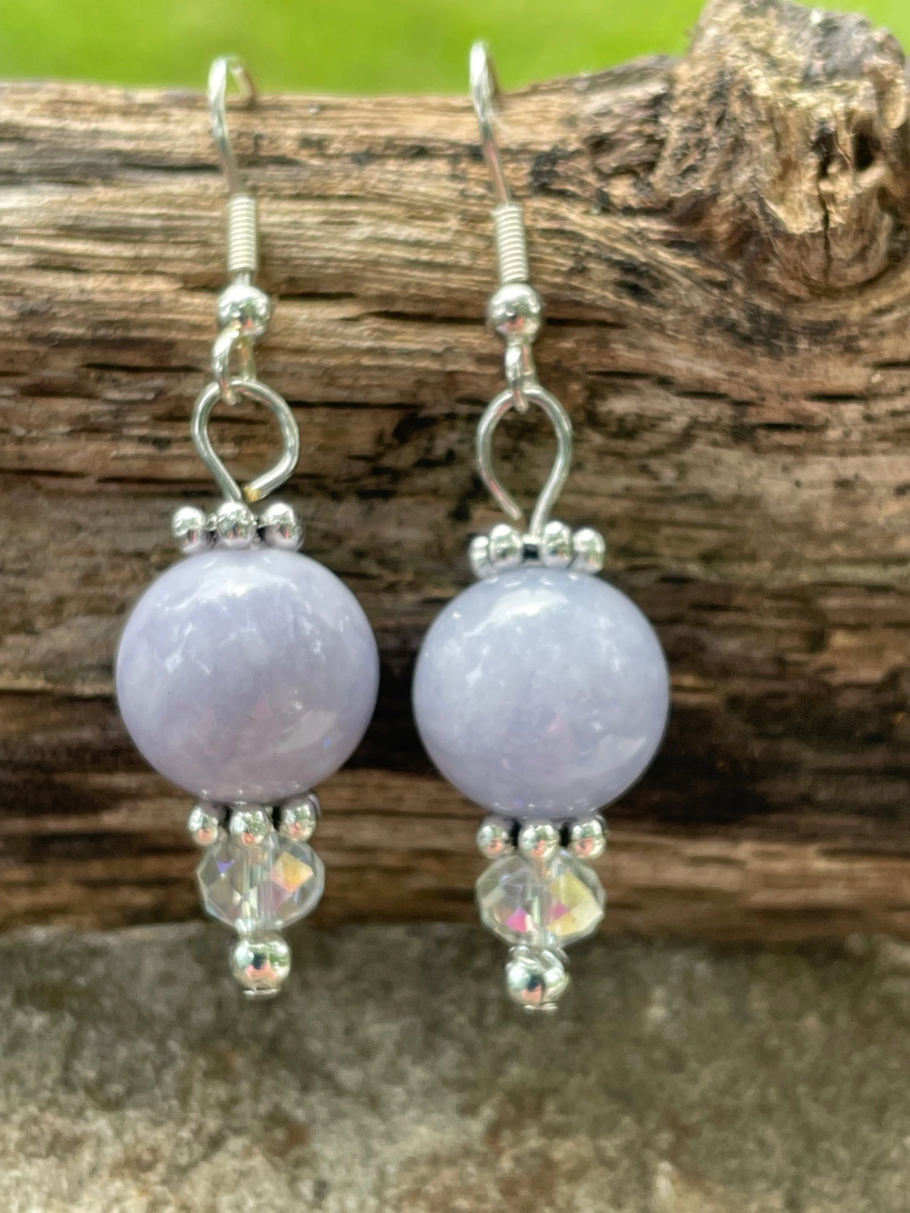 Light Purple Quartz Necklace and Earrings Set