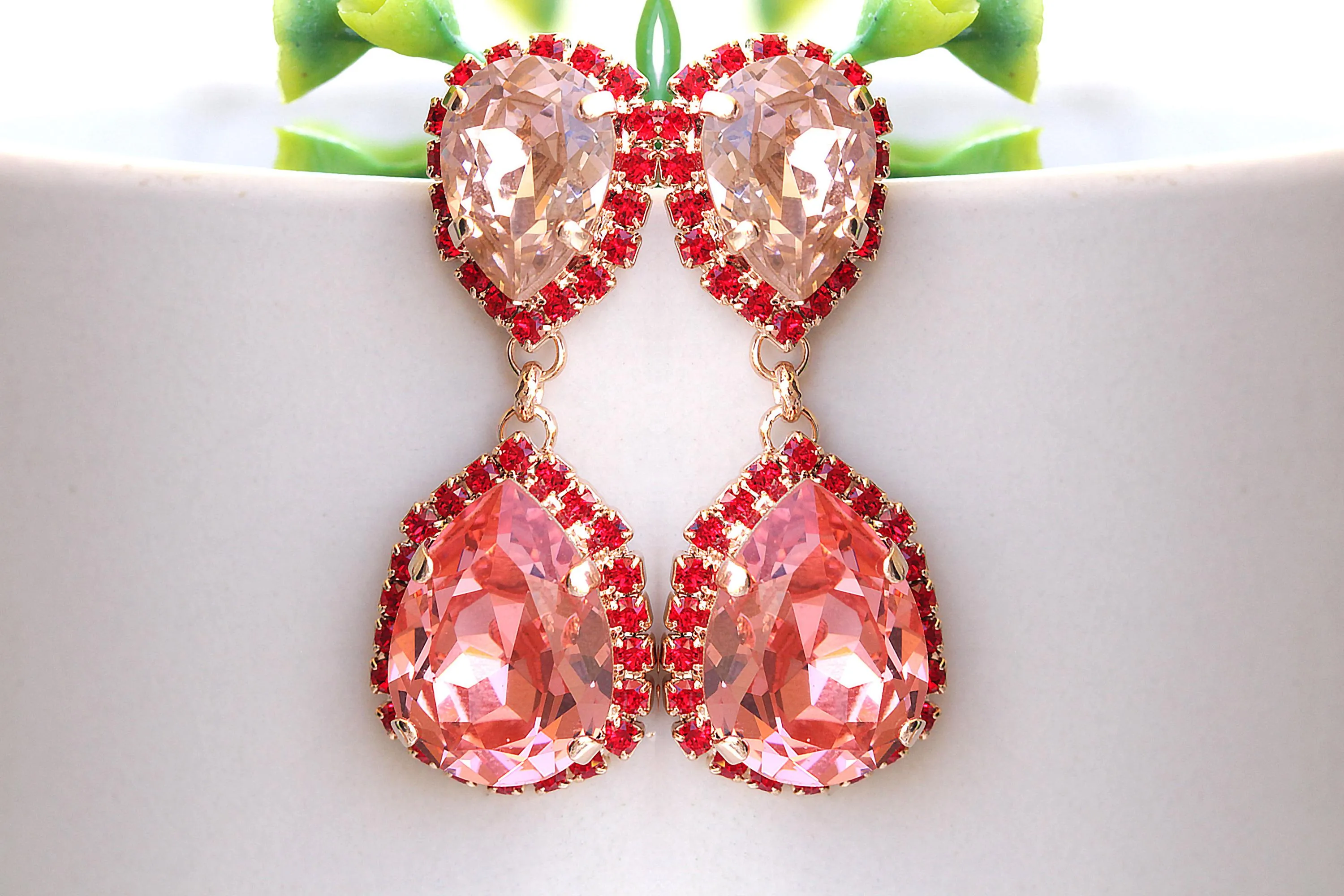 Light Red Earrings