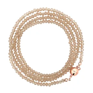 Long Strand Necklace - Champagne Crystal - rose gold magnets