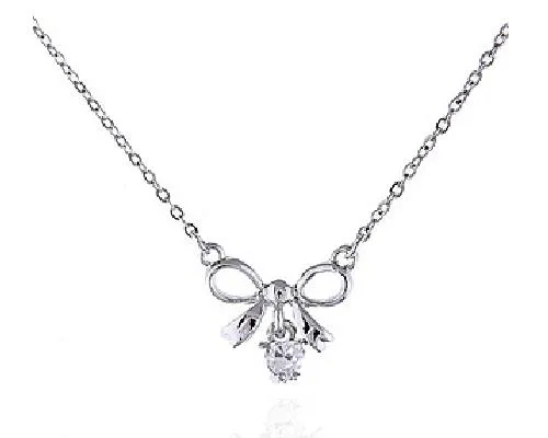 Lovely Bow-knot Crystal Necklace