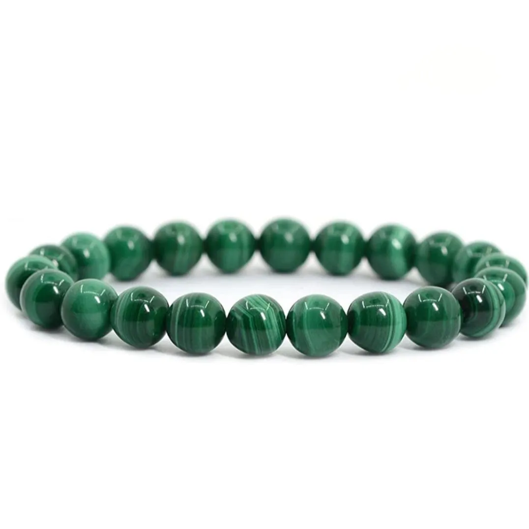 Malachite Unisex Reiki Healing Beaded Gemstone Bracelet