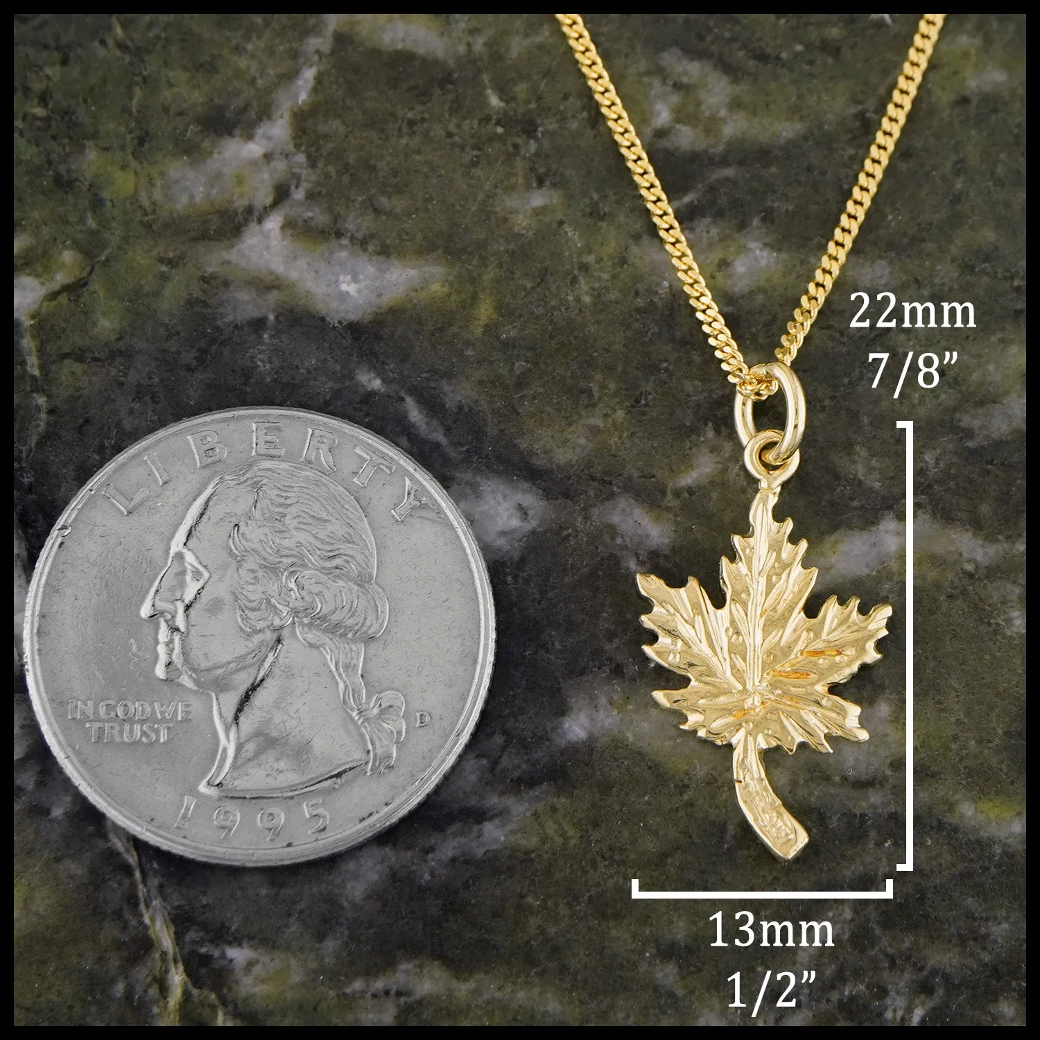 Maple Leaf Pendant in Gold