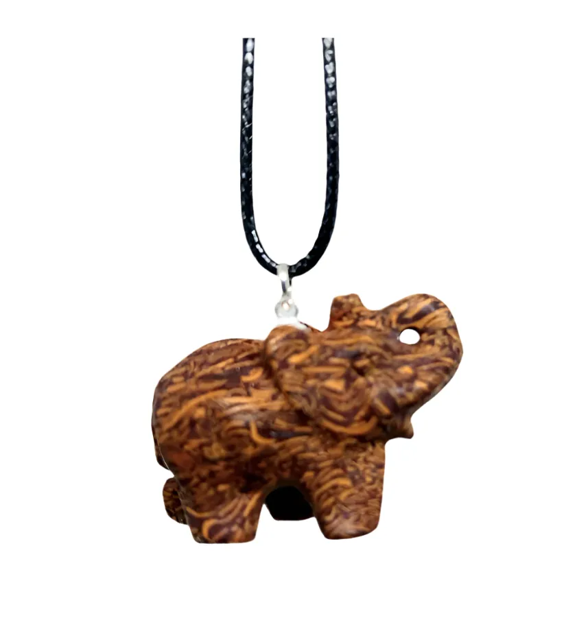 Mariam Jasper Crystal Elephant Pendant Necklace