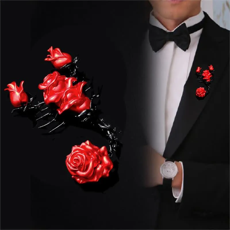 Men's Personality Scorpion Rose Brooch