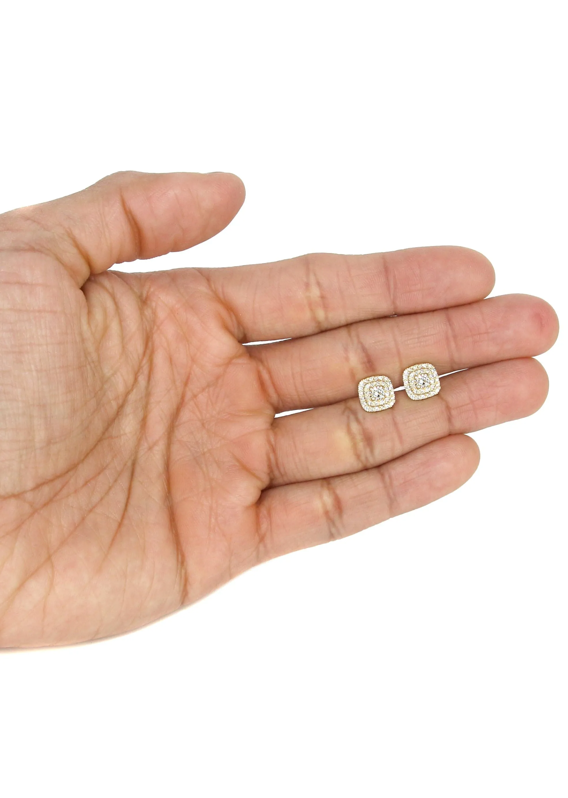 Mens Stud Diamond Earrings | 0.8 Carats 14K Yellow Gold