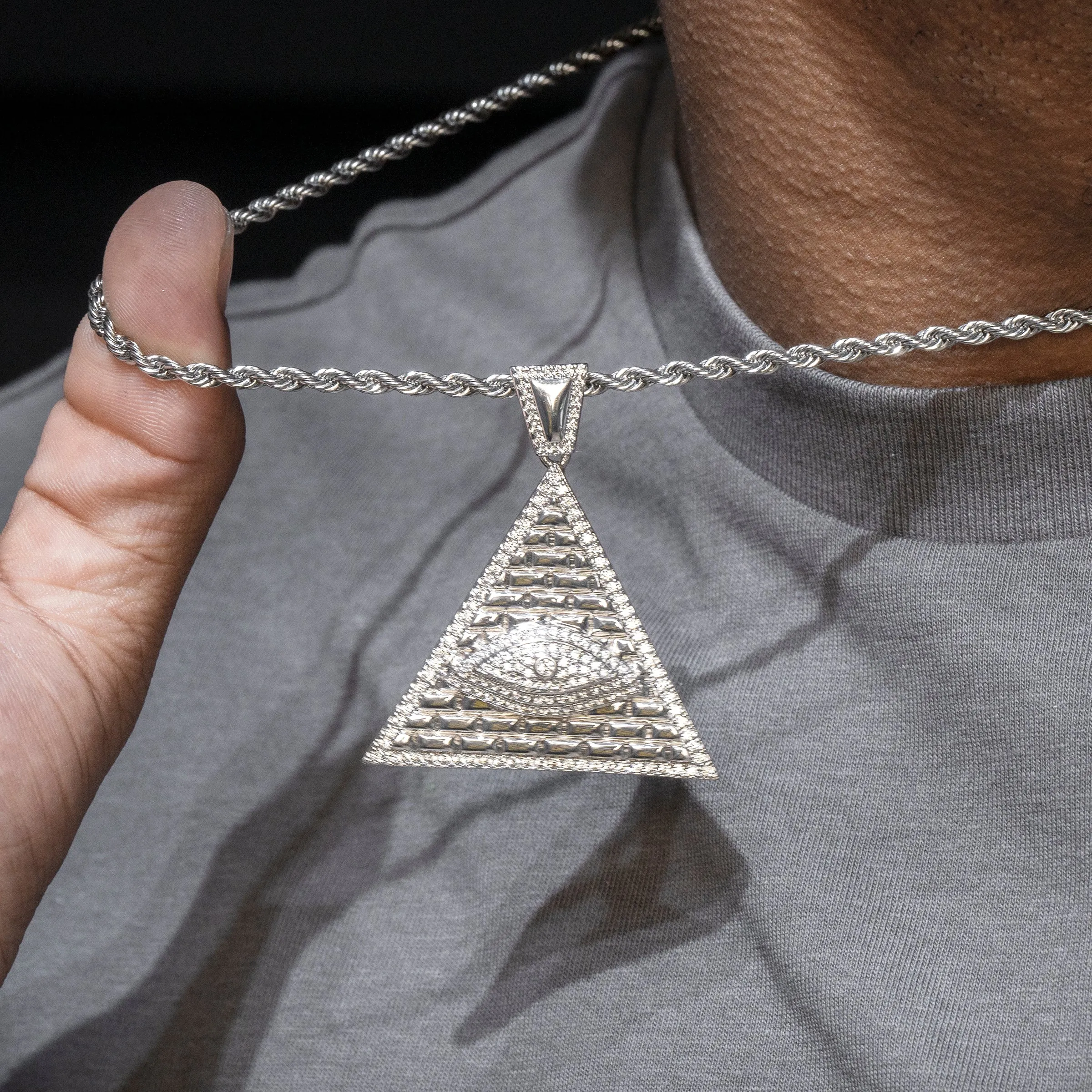 Mens White Gold Illuminate Necklace | Appx. 27.3 Grams