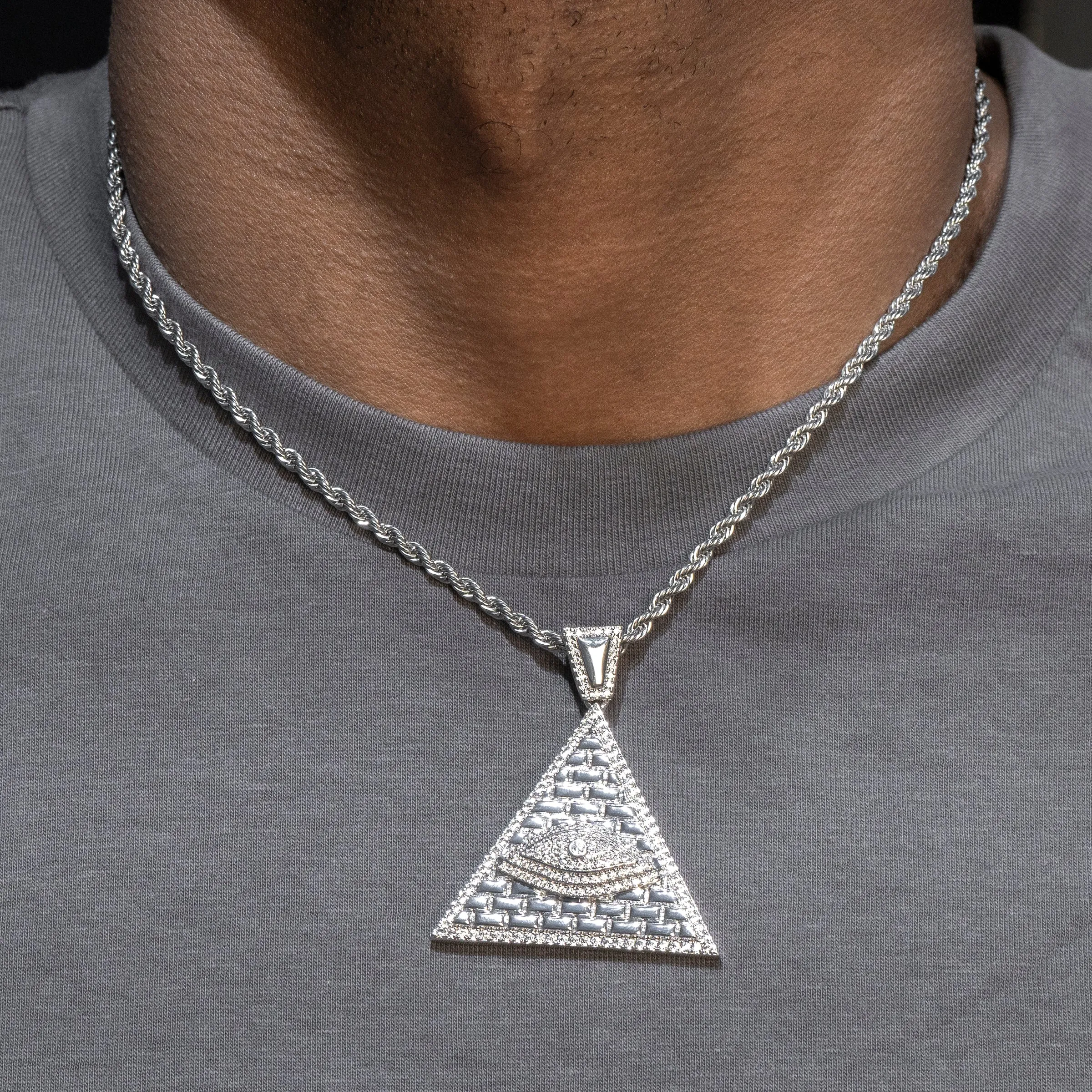 Mens White Gold Illuminate Necklace | Appx. 27.3 Grams