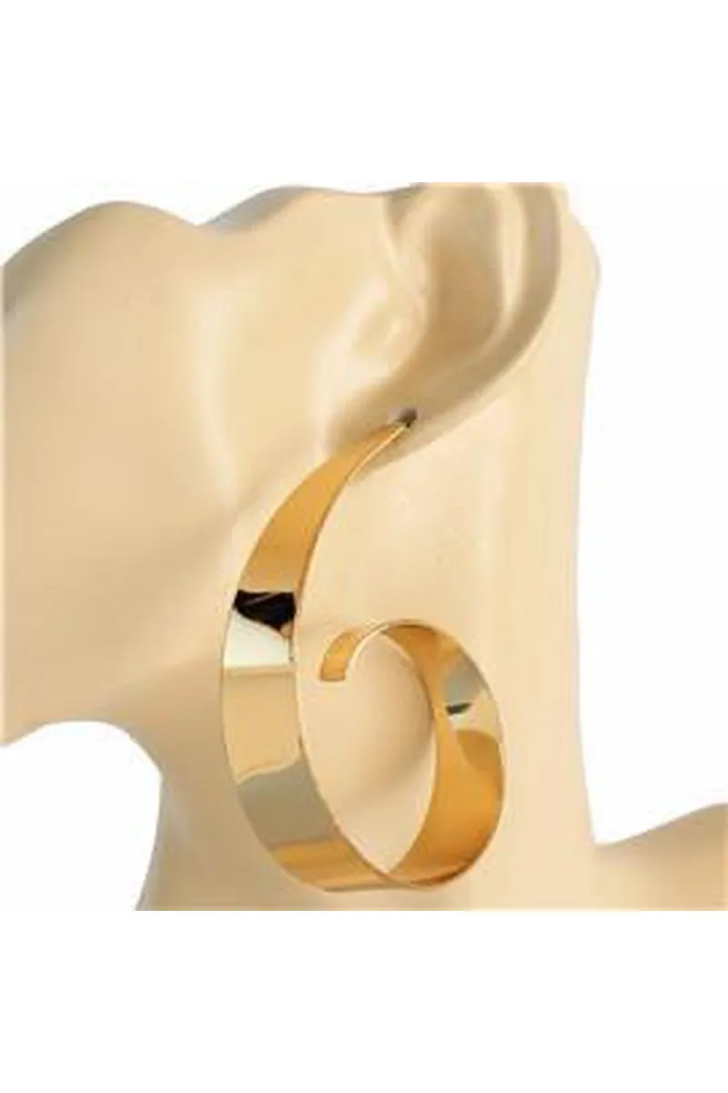 Metal Hoop Earring-Gold