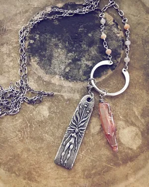 mystic mandrake & canyon lustre crystal necklace