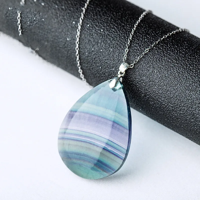 Natural Colorful Crystal Fluorite Pendant