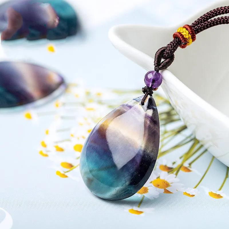 Natural Colorful Crystal Fluorite Pendant