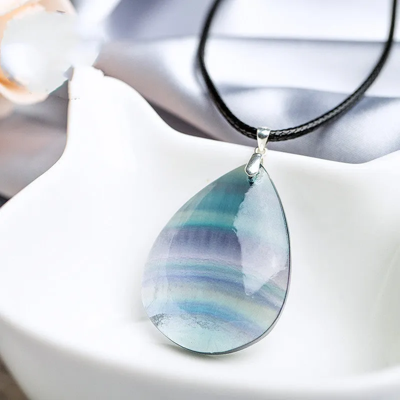 Natural Colorful Crystal Fluorite Pendant