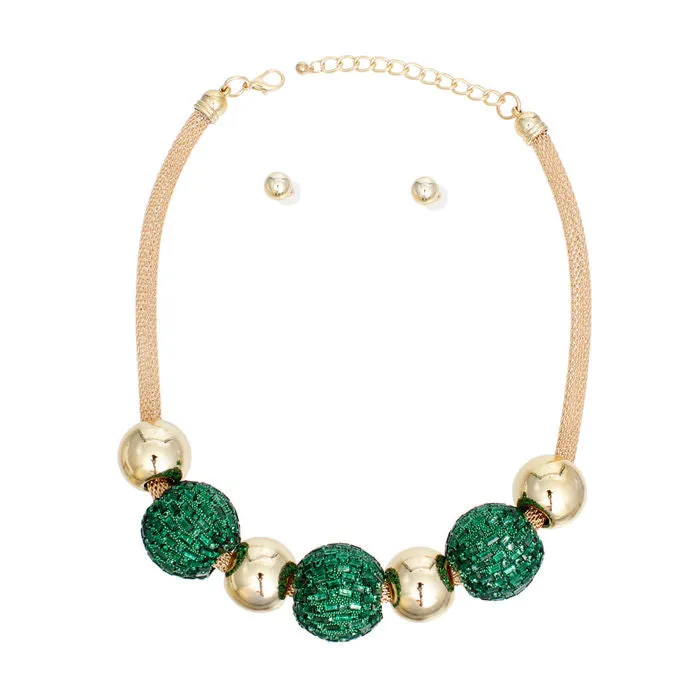 Necklace Disco Ball Bead Set for Women