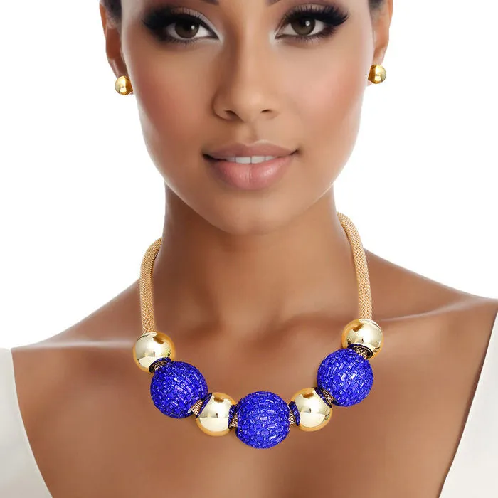 Necklace Disco Ball Bead Set for Women