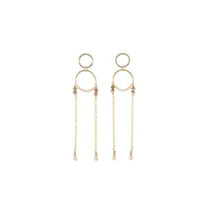 Olakira Double Chain Earrings - GOLD/ROSE GOLD