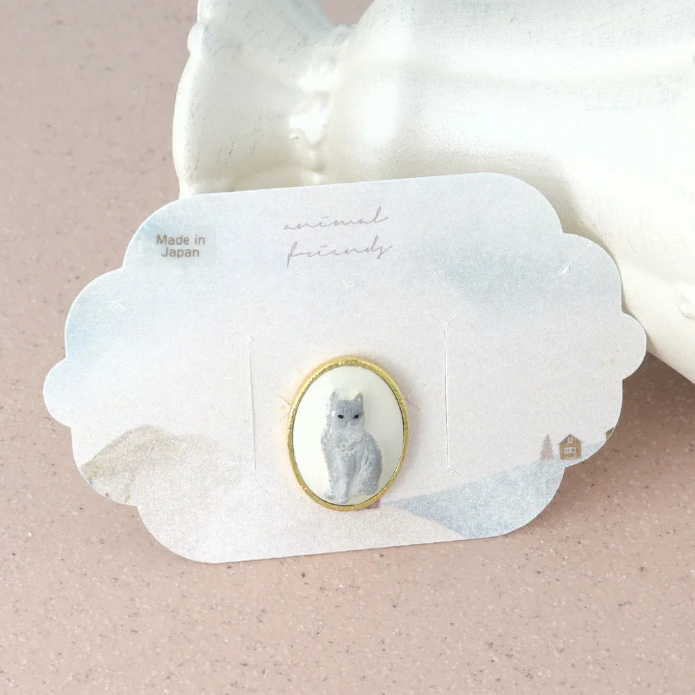 Oval Cat Brooch