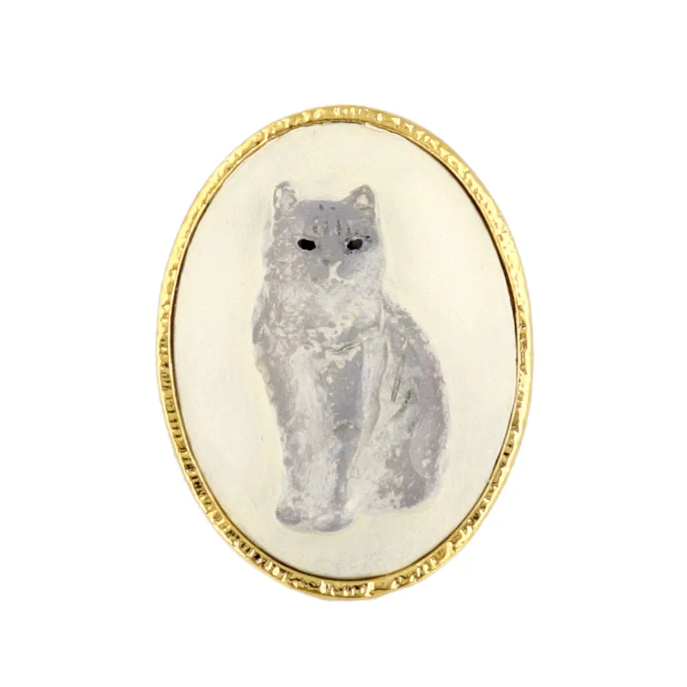 Oval Cat Brooch