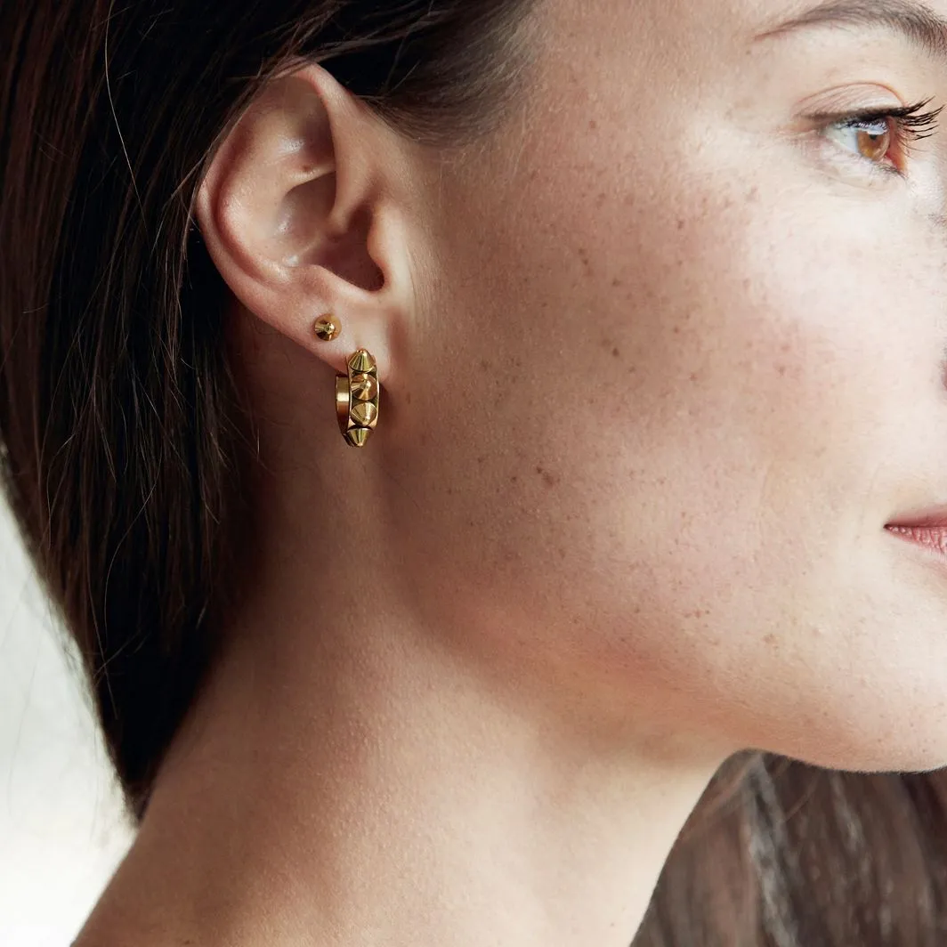 Peak Creoles Small Gold Earrings