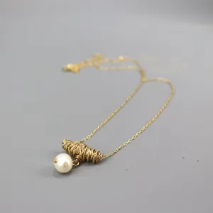 Pearl Wire Wrap Necklace