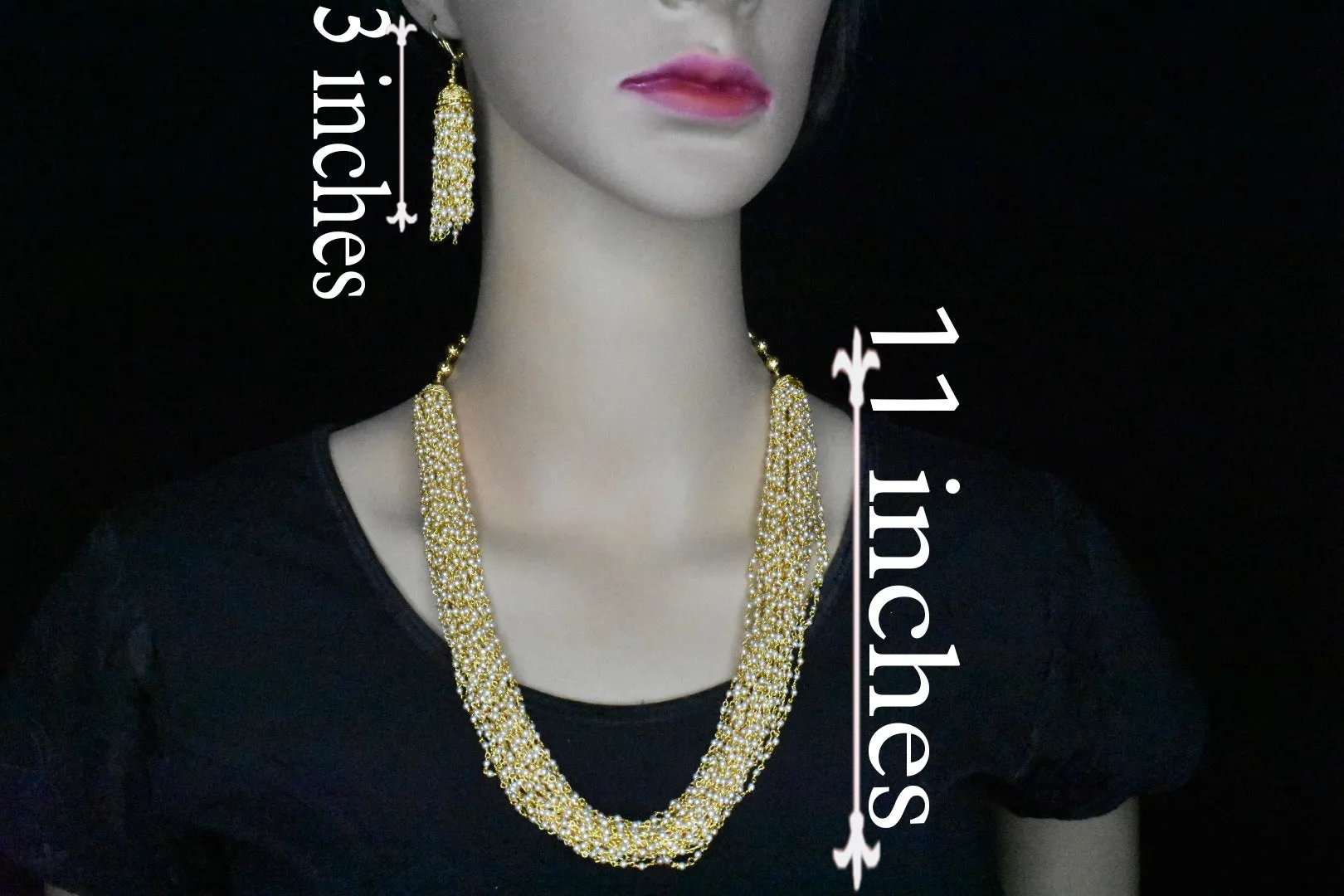 Pearls bunch necklace