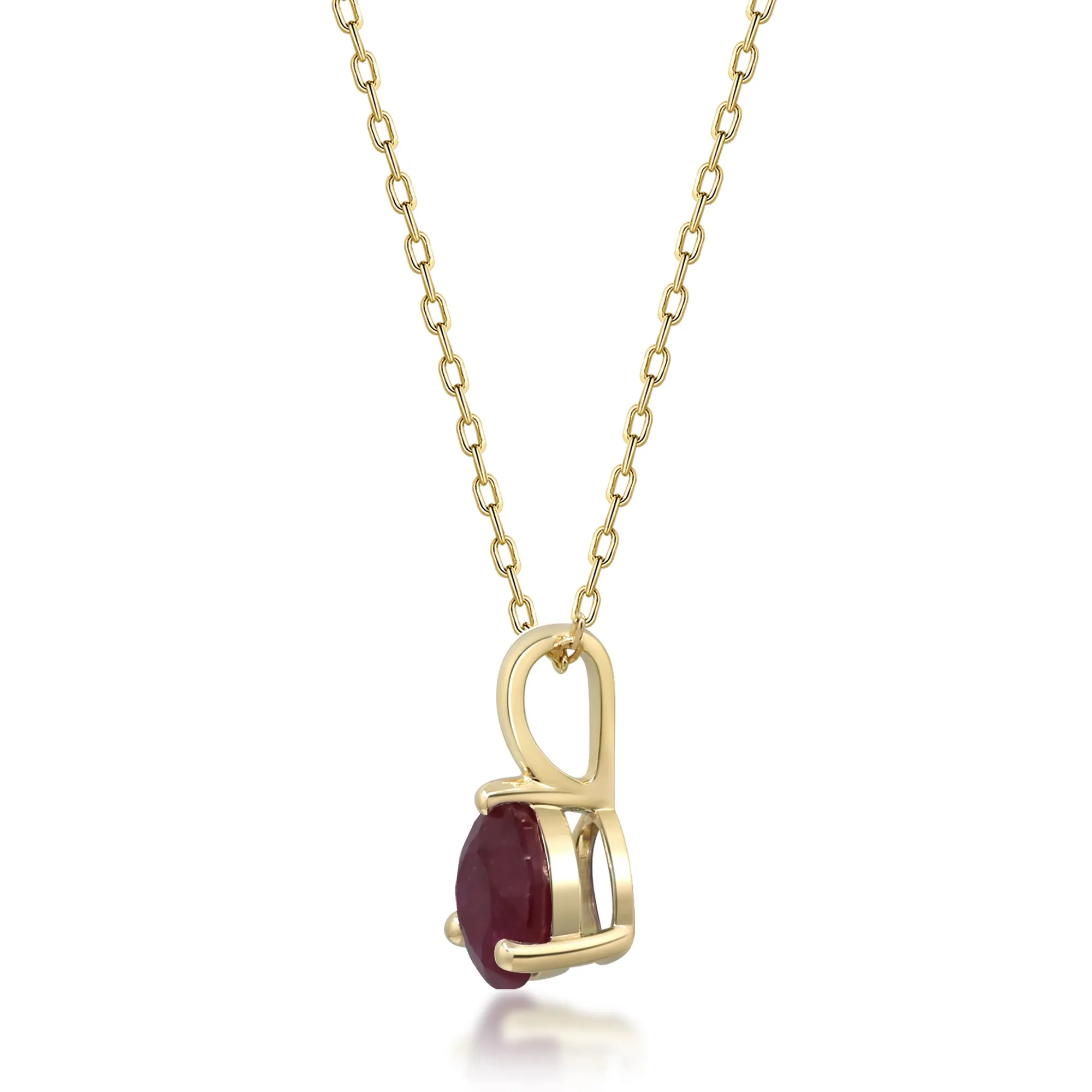 Penelope 10K Yellow Gold Round-Cut  Mozambique Ruby Pendant