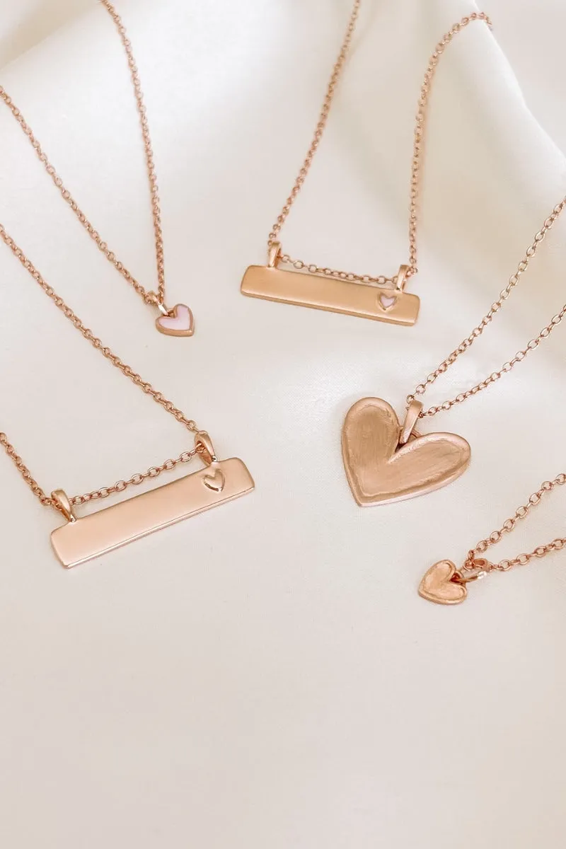 Pink Petite Darling Necklace - Rose Gold