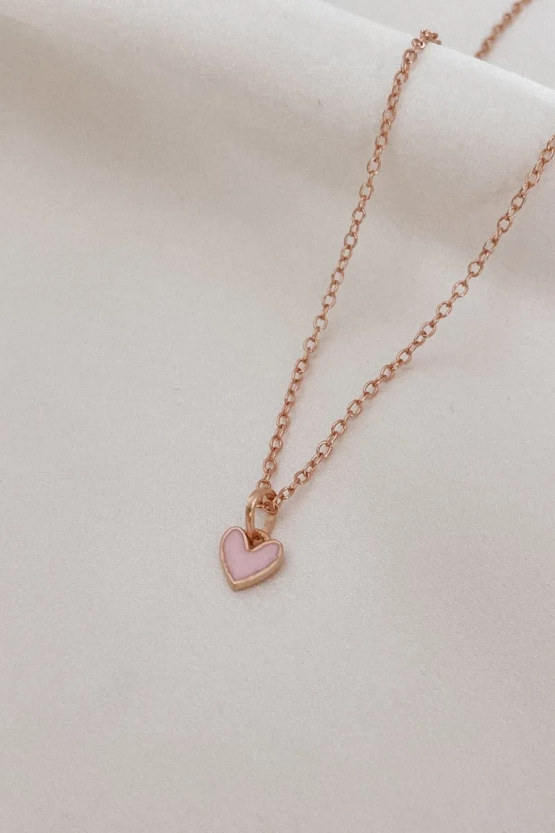 Pink Petite Darling Necklace - Rose Gold