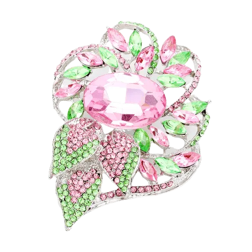 Pink Rose Brooch