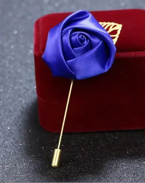 Puple Mens Formal wear Boutonniere, Lapel Leaf Pin, Satin Rose Lapel Pin l Groom Boutonniere l Wedding BOUT- 033