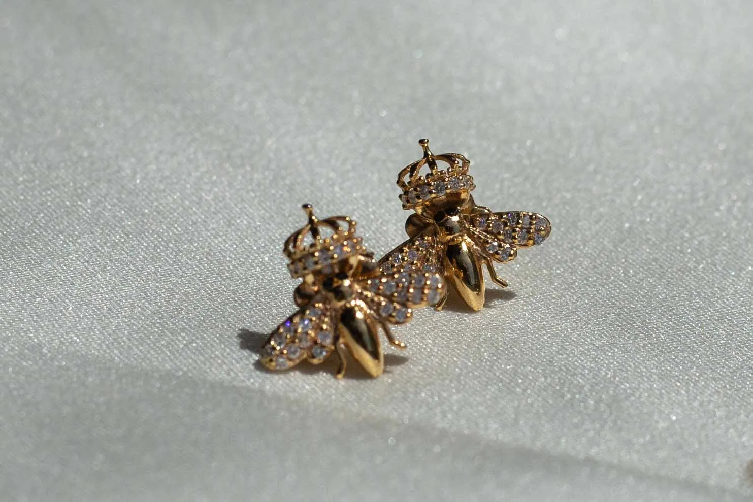 Queen Bee Earrings | Diamond Wings