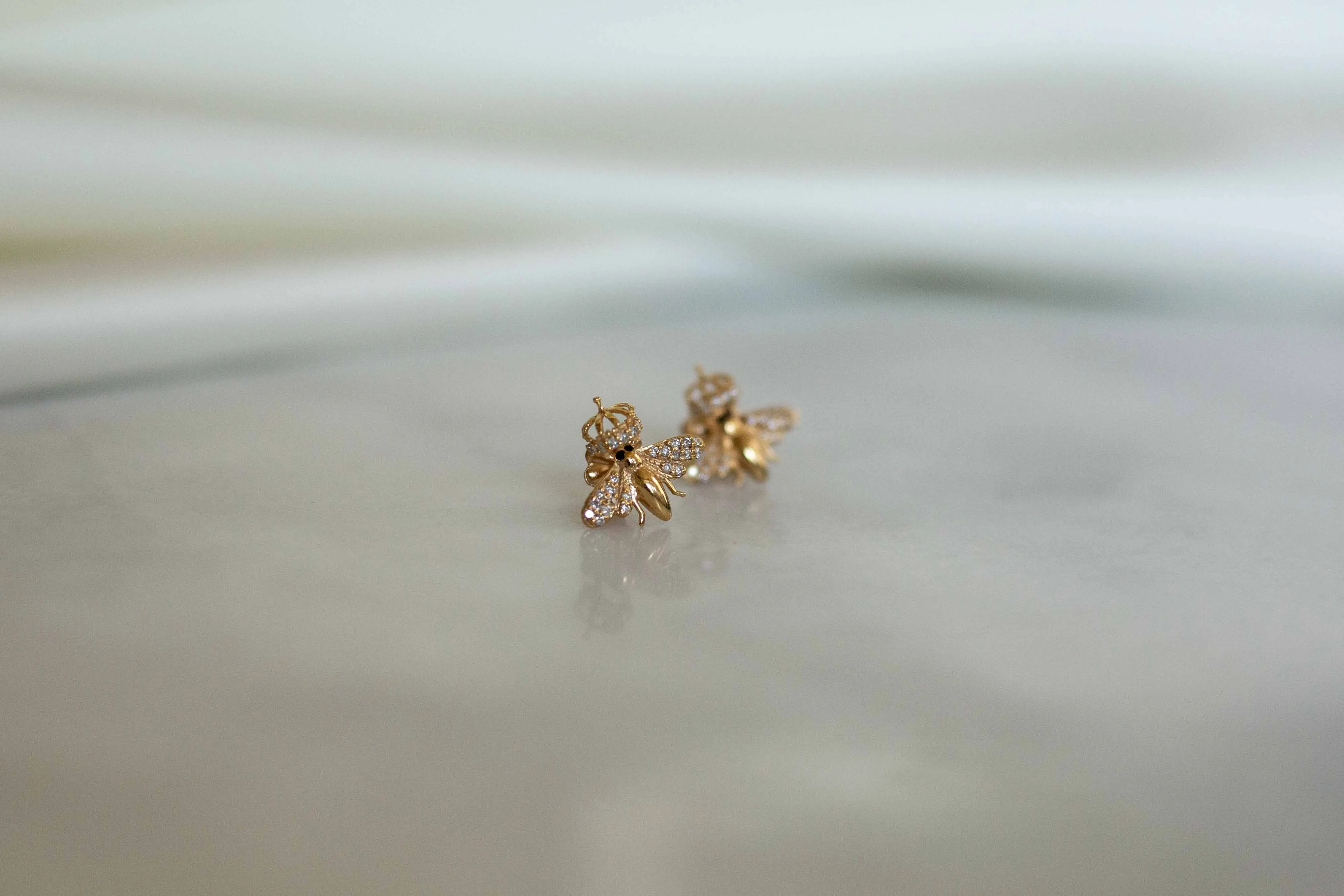 Queen Bee Earrings | Diamond Wings