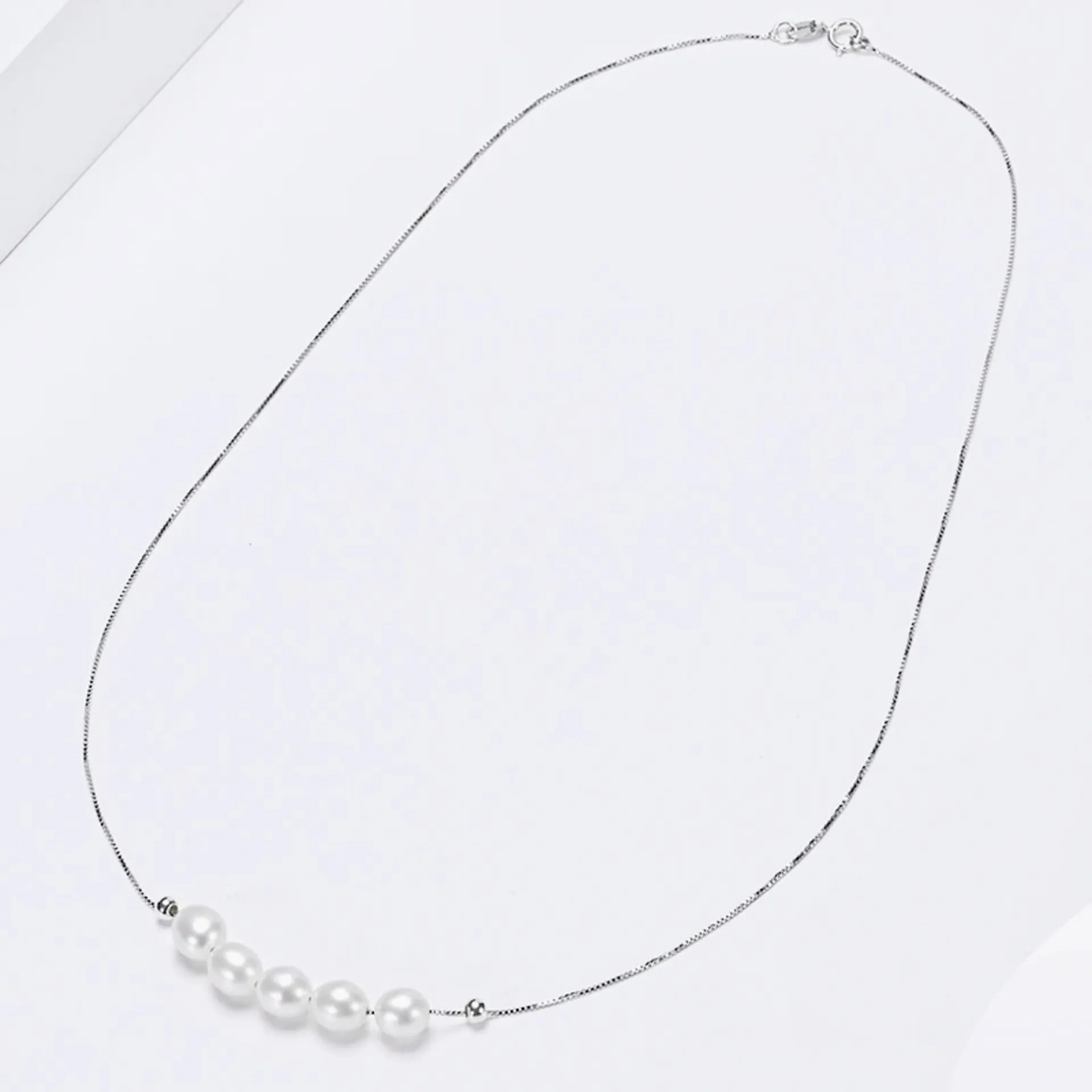 "Mave" - Natural Pearl 925 Sterling Silver Bridal Necklace