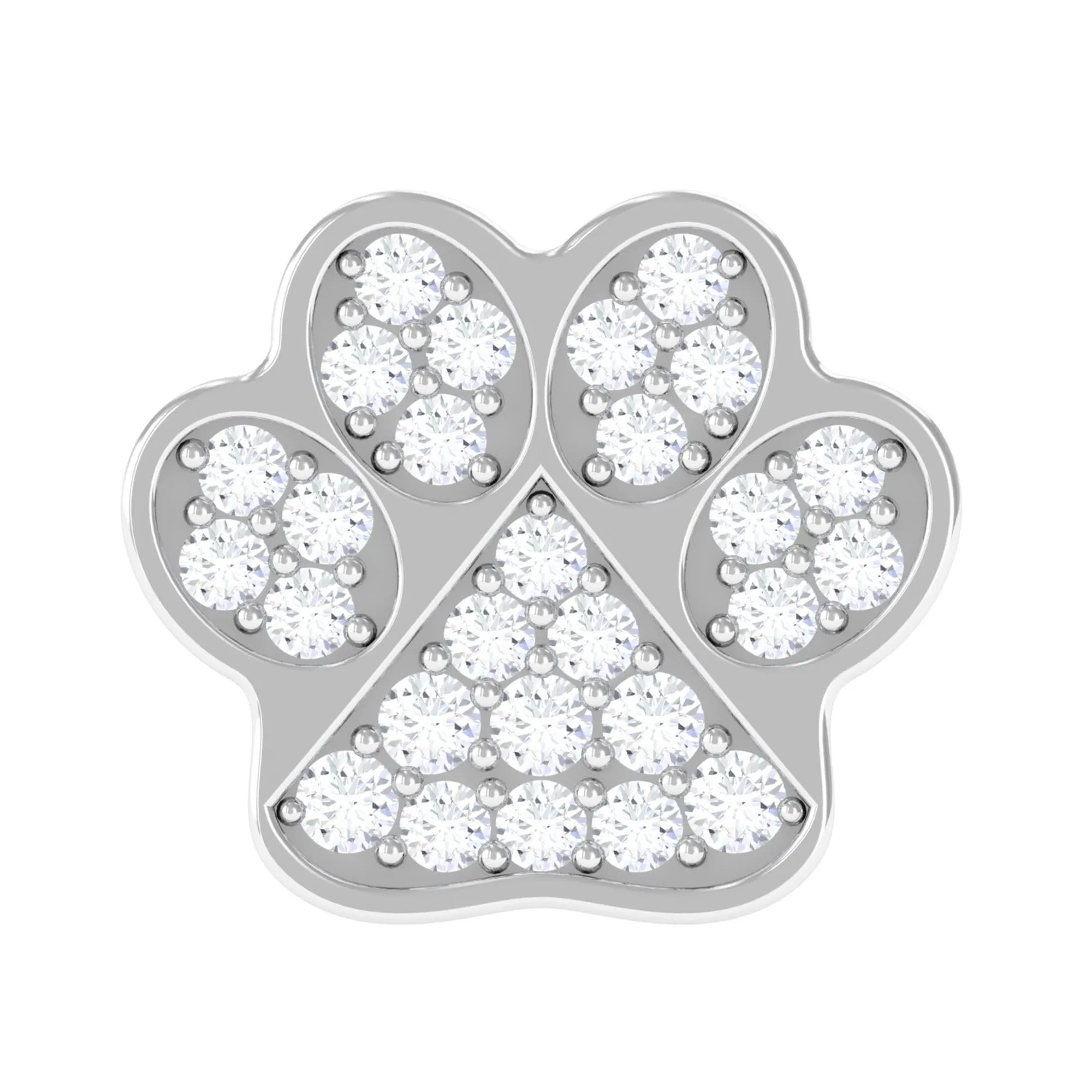 Real Diamond Dog Paw Print Cartilage Earring