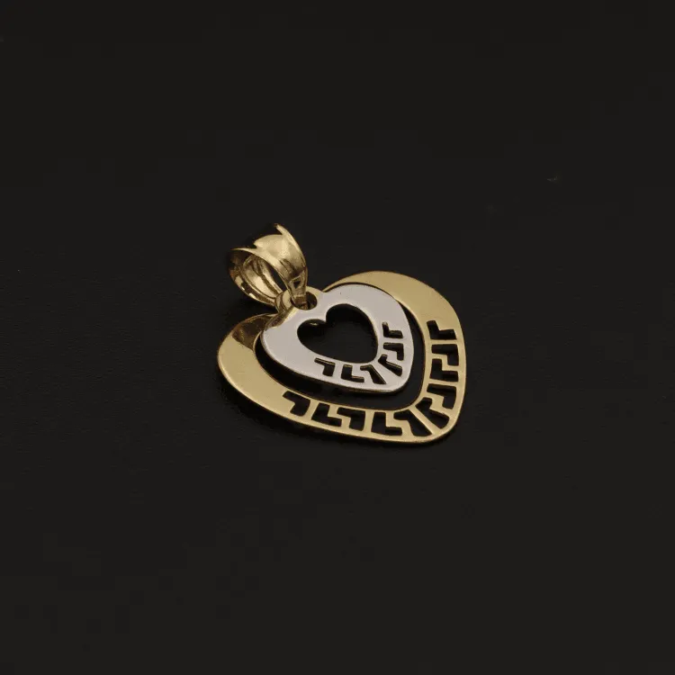 Real Gold 2C MH 2 Heart Pendant