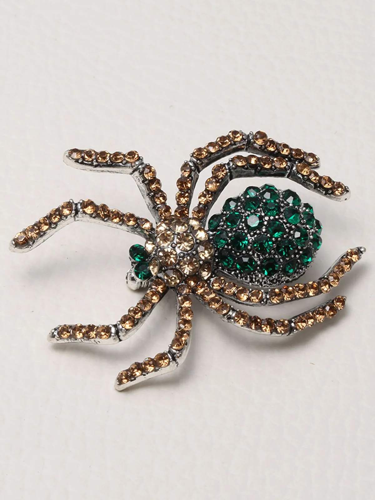 Retro Halloween Spider Rhinestone Brooch