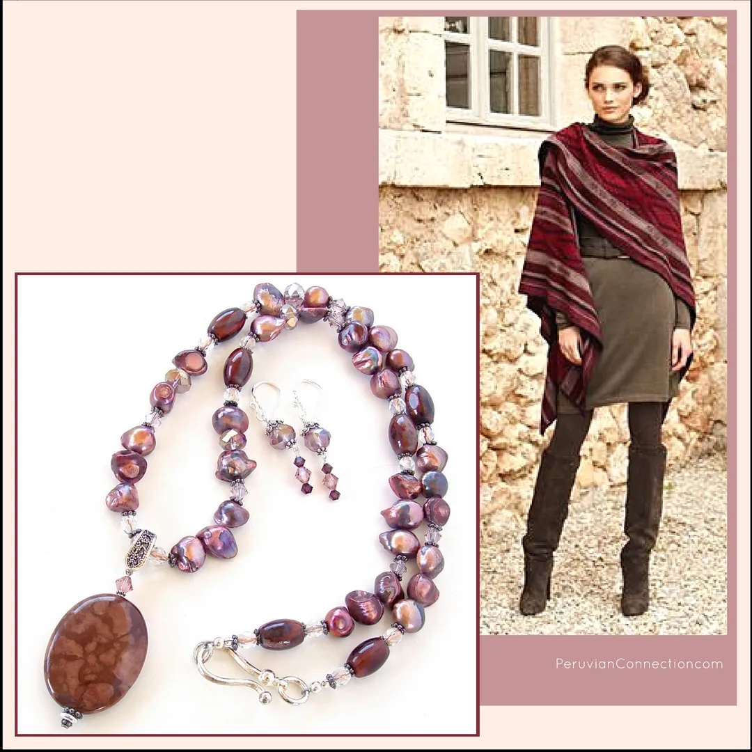 Rhubarb: Burgundy Necklace with Pendant