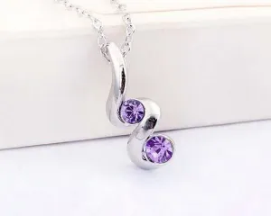 Ripple Purple Crystal Necklace