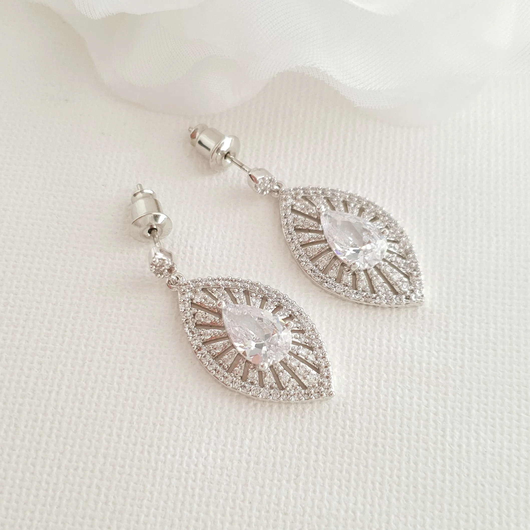 Rose Gold Short Drop Earrings-Zoey