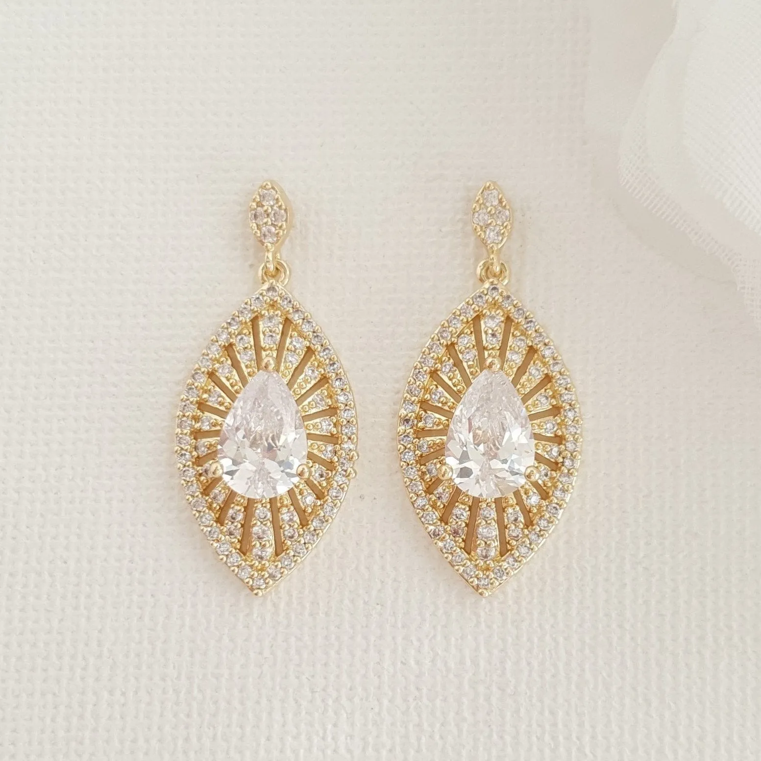 Rose Gold Short Drop Earrings-Zoey