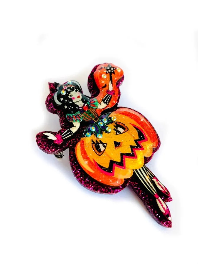 Rosie Rose Parker :  Halloween : Magical Fairy Pumpkin Girl Brooch [LUCKY LAST!]