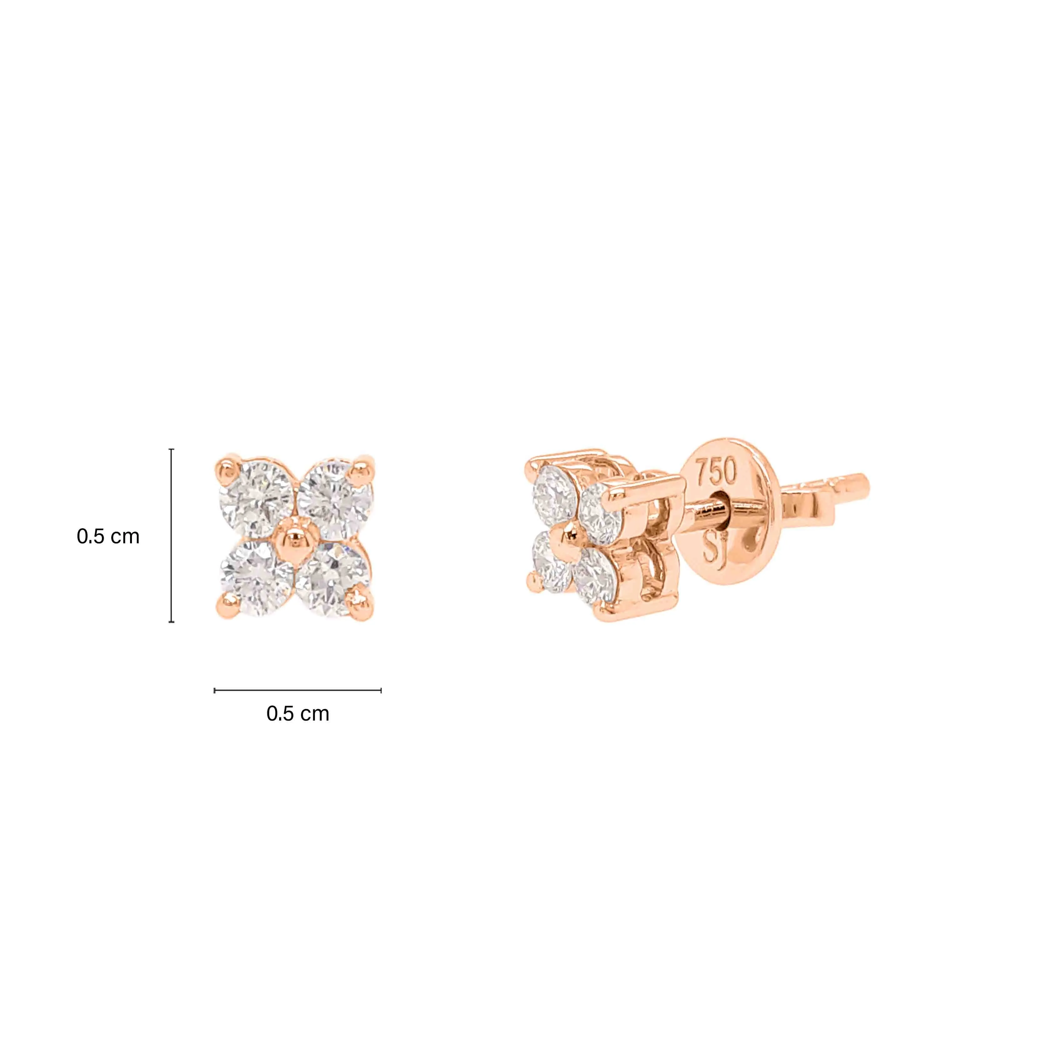 Round Diamond Stud Earrings